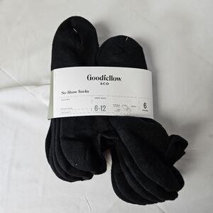 Goodfellow &‎ Co Black No Show Socks 6 Pairs New